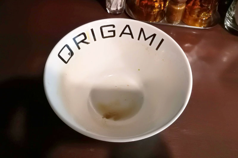 麺屋ORIGAMI ラーメン完食
