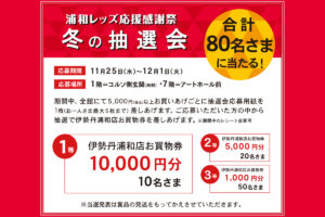 浦和伊勢丹で「浦和レッズ応援感謝祭」12月5日（火）まで開催！