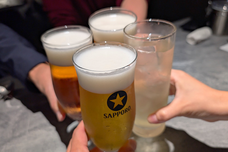 ビールで乾杯