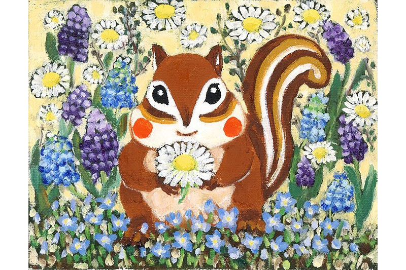 伊勢丹浦和店にて「藤岡ちさ版画展 りすたちの はる なつ あき ふゆ」10月14日まで開催中！土日はご本人も来場予定