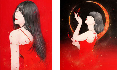 伊勢丹浦和店45周年企画「丁子紅子 日本画展 ~浦和に息づく赤・白・黒~」開催中